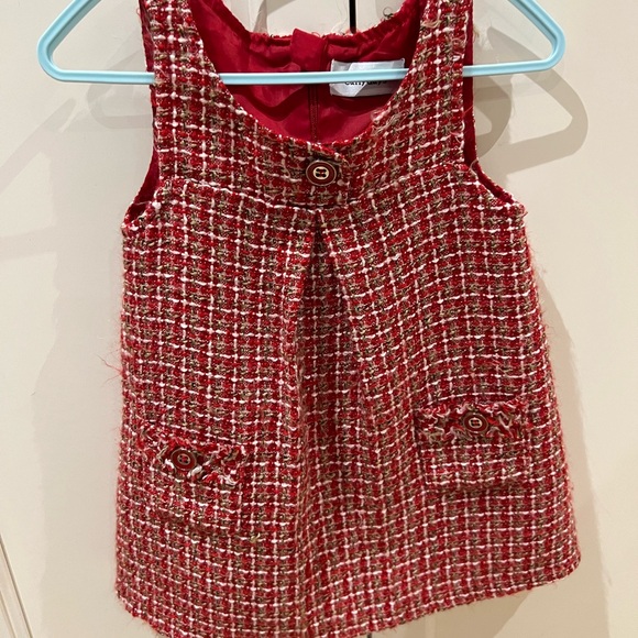 Other - Red Tweed like Sleeveless Dress 2